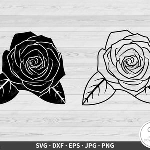 Roses SVG Flower Clip Art Cut File Silhouette Instant Digital Download