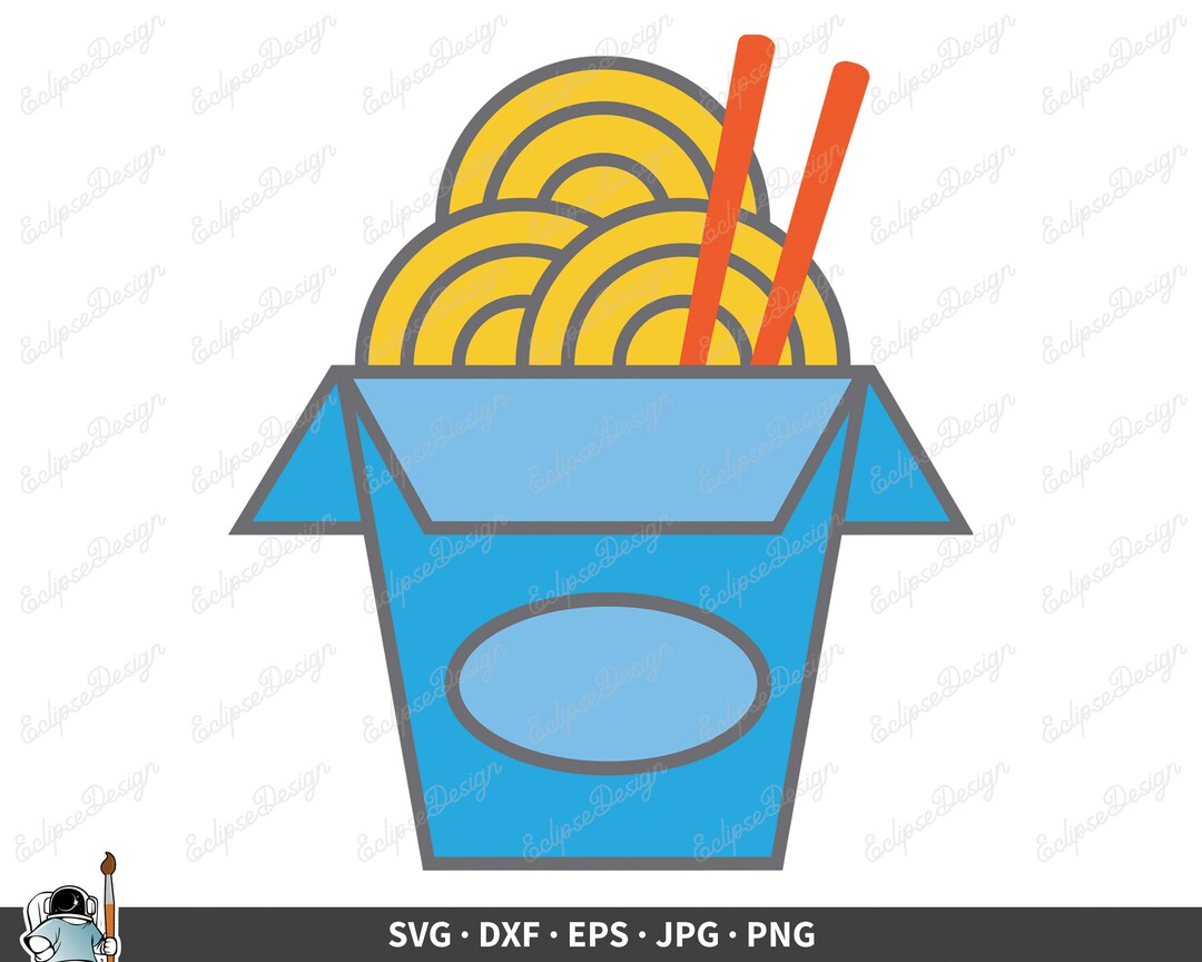 Chinese Food Noodles SVG Clip Art Cut File Silhouette Dxf - Etsy