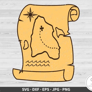 Carte au trésor SVG Pirate Clip Art couper fichier Silhouette téléchargement numérique instantané dxf eps png jpg