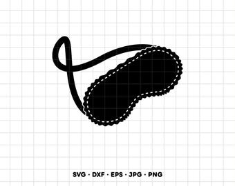 Sleeping Mask SVG Clipart PNG Cricut Silhouette (Instant Digital Download)