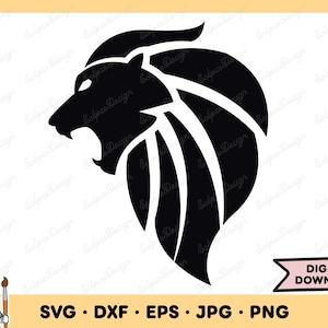 Leo SVG Leo PNG Horóscopo SVG Zodiaco SVG Clip Art Archivo de corte Silueta Descarga digital instantánea