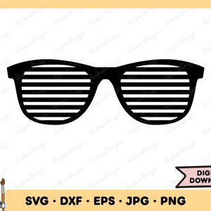Occhiali da sole a righe SVG Occhiali da sole PNG Occhiali da sole Clip Art File di taglio Silhouette Download digitale istantaneo