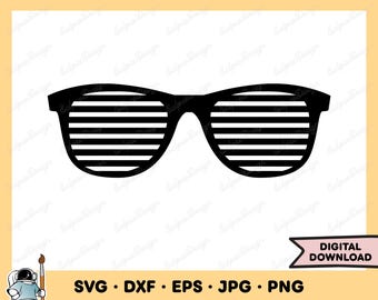 Gafas de sol a rayas SVG Gafas de sol PNG Gafas de sol Clip Art Archivo de corte Silueta Descarga digital instantánea