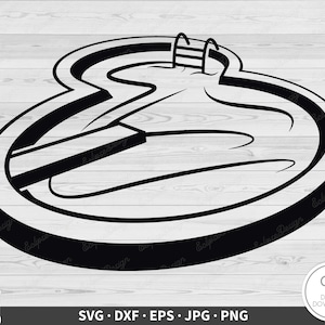 Pool mit Sprungbrett SVG Clip Art Cut Datei Silhouette Sofortiger digitaler Download