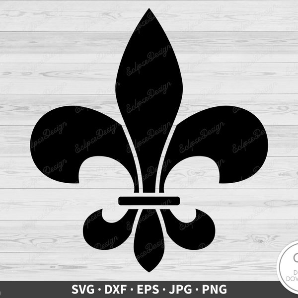 Fleur de Lis New Orleans SVG • Clip Art Cut File Silhouette dxf eps png jpg • Instant Digital Download