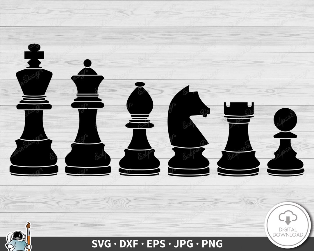 Chess Pieces Svg. Vector Cut file for Cricut, Silhouette, Pdf Png Eps Dxf,  Decal, Sticker, Vinyl, Pin