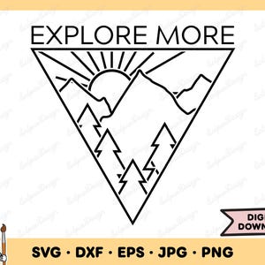 Erkunden Sie mehr SVG Wandern Berge Clip Art Reise geschnitten Datei Silhouette Sofortiger digitaler Download dxf eps png jpg