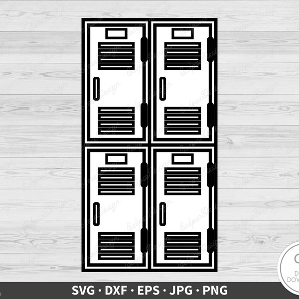 School Locker SVG • Clip Art Cut File Silhouette dxf eps png jpg • Instant Digital Download