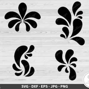 Water Splashes SVG Clip Art Cut File Silhouette Instant Digital Download