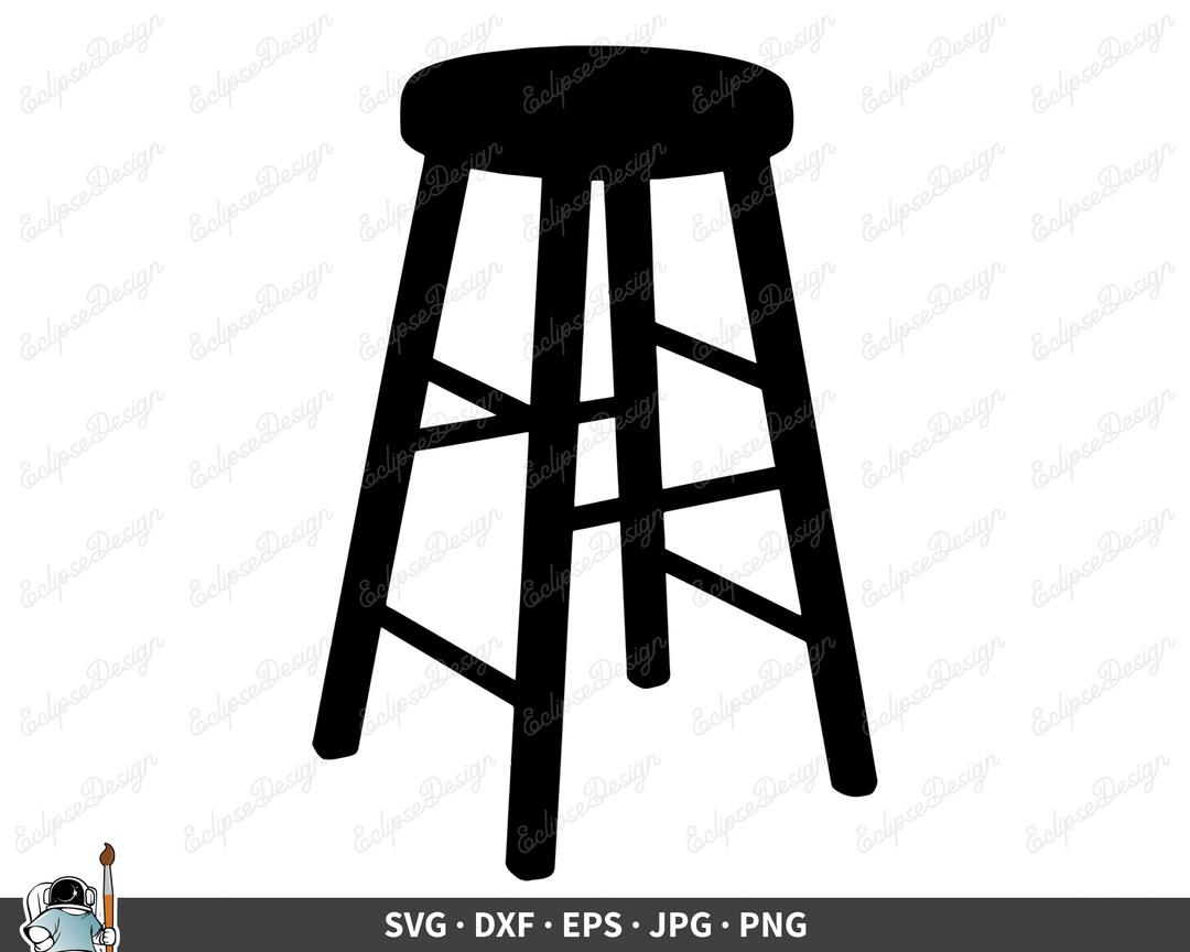 Stool SVG Chair or Barstool Clip Art Cut File Silhouette Dxf Etsy