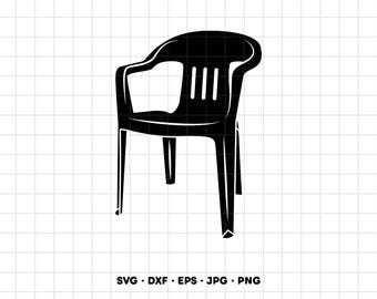 Plastic Lawn Chair SVG Clipart PNG Cricut Silhouette (Instant Digital Download)