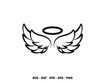 Angel Wings Halo SVG PNG Clip Art Instant Digital Download