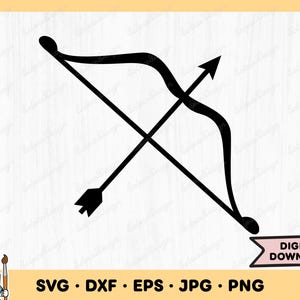 Bow and Arrow Archery SVG Arrow Clip Art Arrow Cut File Silhouette Instant Digital Download
