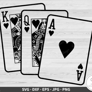 Poker Spades Jack Queen King and Ace SVG PNG and (Download Now) 