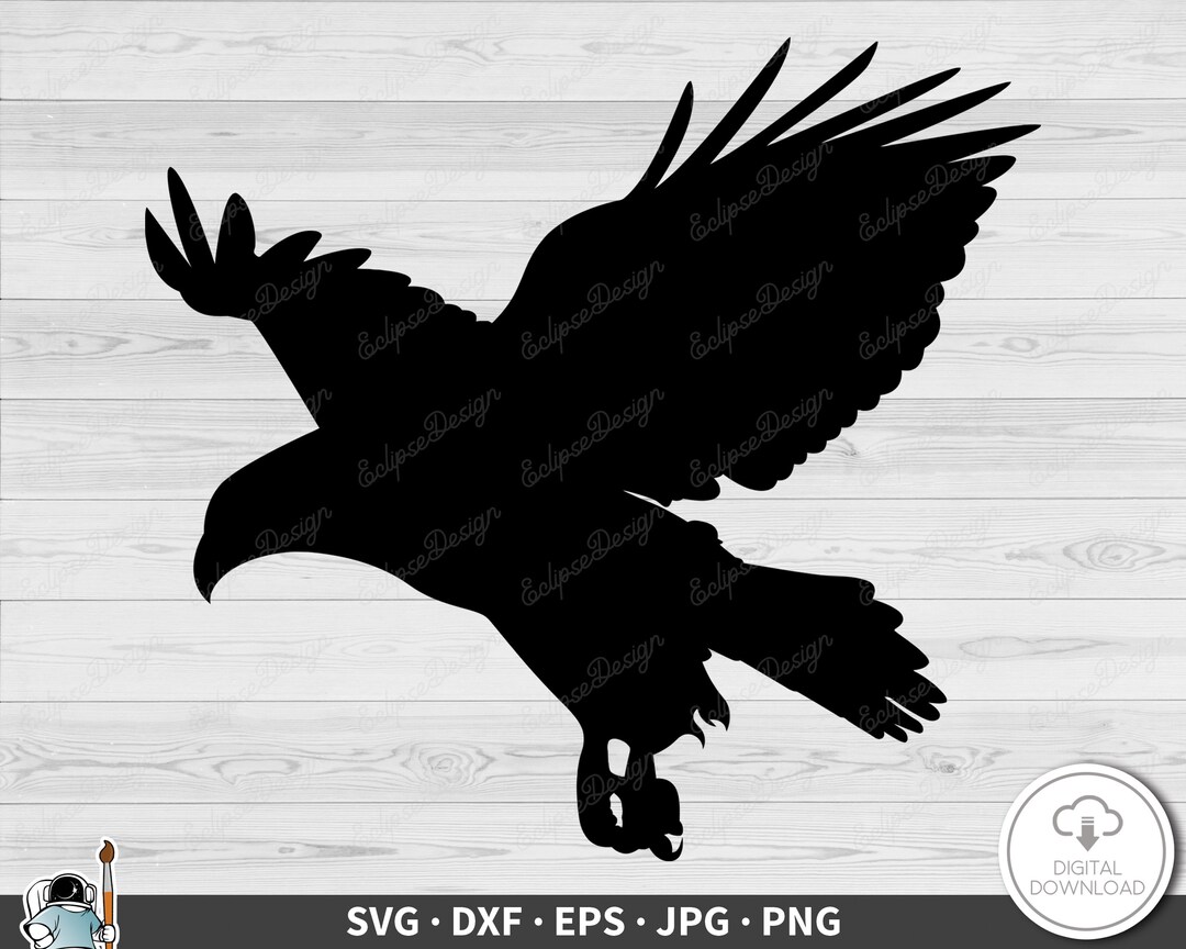 Flying Eagle SVG Clip Art Cut File Silhouette Instant Digital Download ...