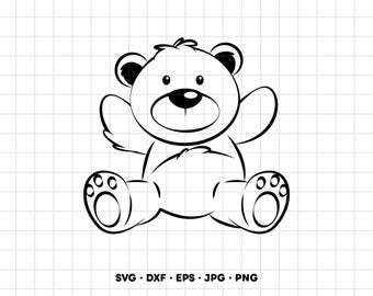 Teddy Bear SVG Clipart PNG Cricut Silhouette (Instant Digital Download)