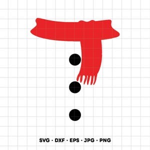 Écharpe bonhomme de neige SVG Clipart PNG Cricut Silhouette (Téléchargement numérique instantané)