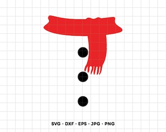 Snowman Scarf SVG Clipart PNG Cricut Silhouette (Instant Digital Download)
