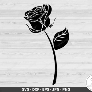 Rose Flower SVG Clip Art Cut File Silhouette Instant Digital Download
