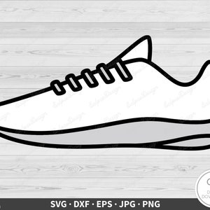 Weißer Sneaker SVG Clip Art Cut Datei Silhouette Sofortiger digitaler Download