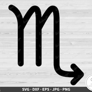 Scorpio Astrology Horoscope Sign SVG Clip Art Cut File Silhouette Instant Digital Download