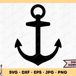 Anchor SVG Sailing Clip Art Anchor Cut File Silhouette Anchor Instant Digital Download