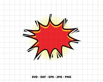 Comic Book Pow SVG Clipart PNG Cricut Silhouette (Instant Digital Download)