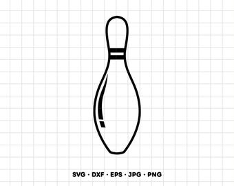 Bowling Pin SVG Clipart PNG Cricut Silhouette (Instant Digital Download)