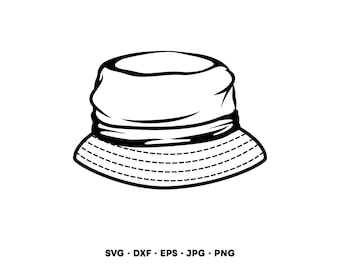 Bucket Hat SVG Clipart PNG (Digital nedladdning direkt)
