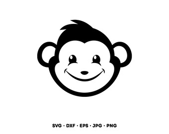 Monkey Face SVG Clipart PNG (Instant Digital Download)