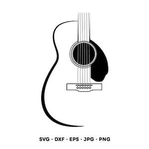Guitar SVG Clipart PNG Cricut Silhouette (Instant Digital Download)
