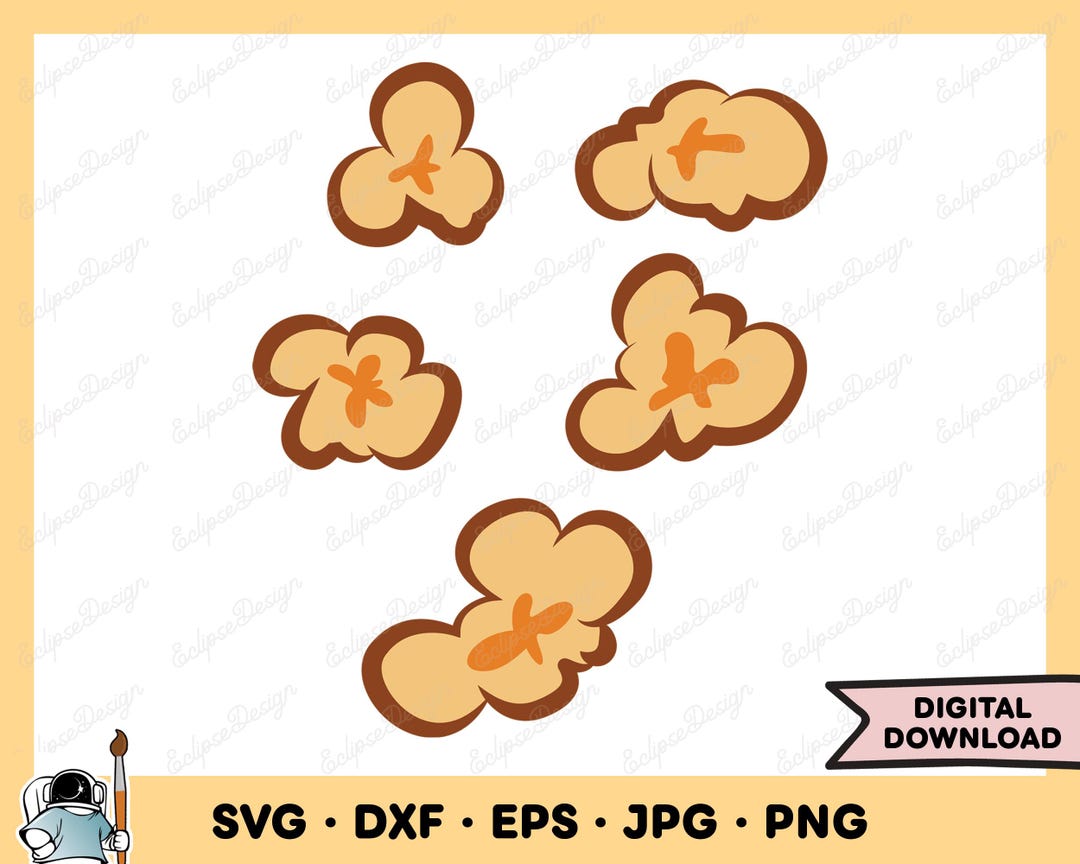 Popcorn Kernel SVG Clipart PNG (instant Digital Download) - Etsy