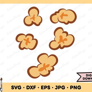Popcorn Kernel SVG Popcorn PNG Popcorn Clip Art Cut File Silhouette Instant Digital Download