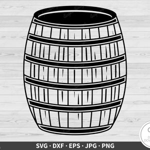 Wooden Barrel SVG Clip Art Cut File Silhouette Instant Digital Download