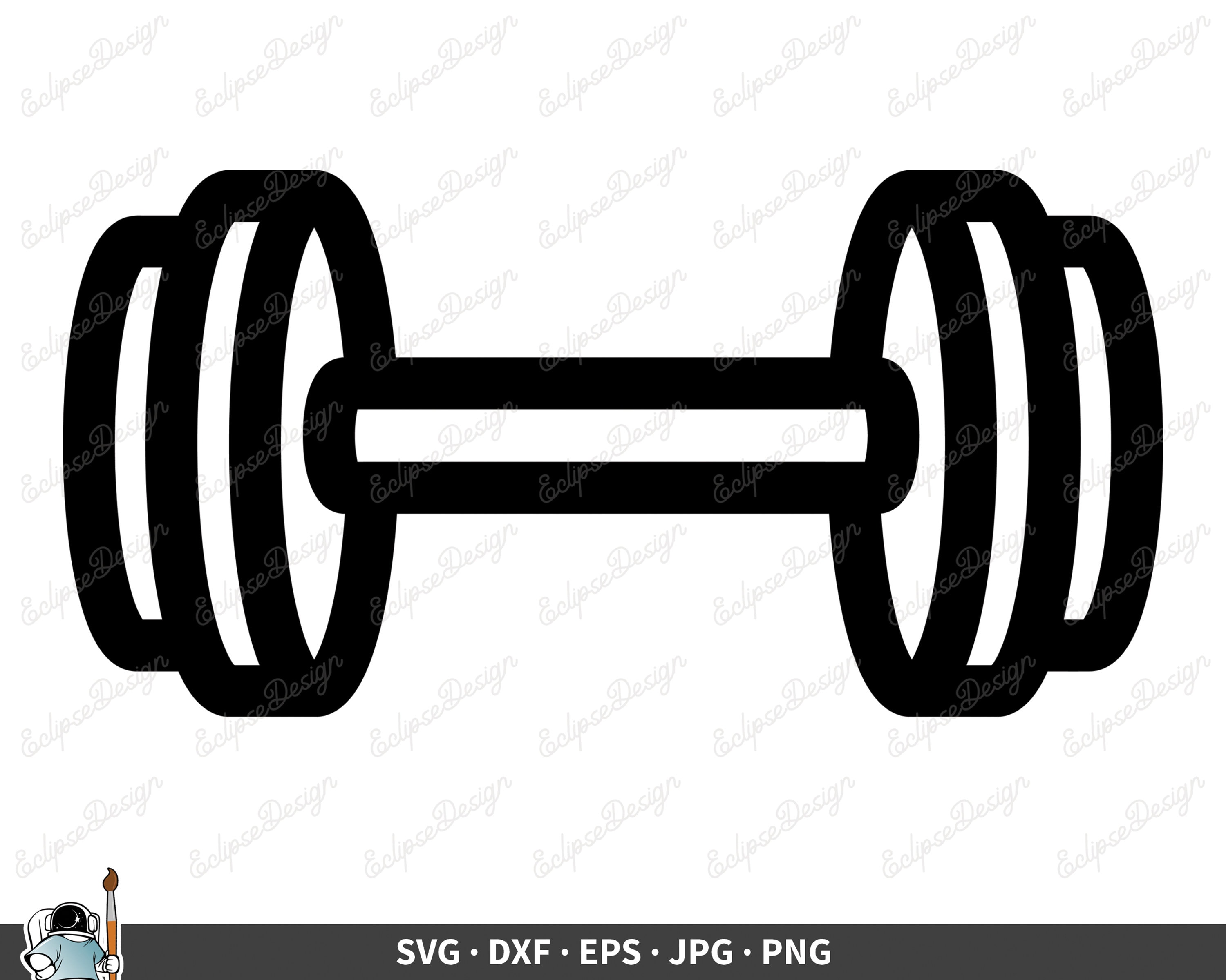 dumbbell clipart black and white