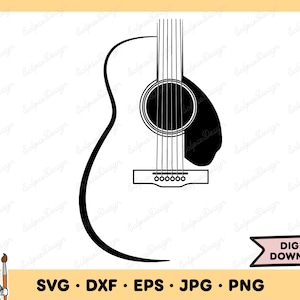 Guitar SVG Guitar PNG Guitarist Logo SVG Guitar Clip Art Cut File Silhouette Instant Digital Download