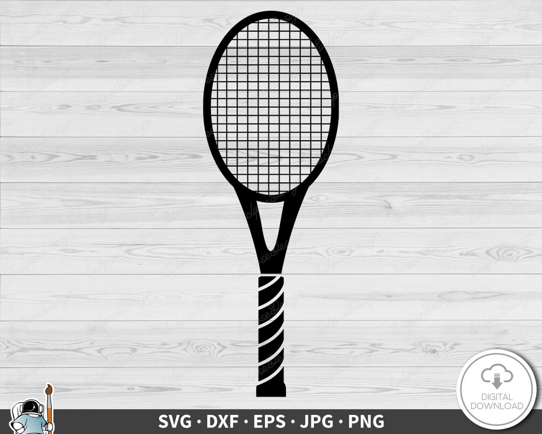 Tennis Racket SVG Clip Art Cut File Silhouette Instant Digital Download ...