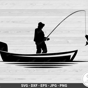 Fisherman Fishing Silhouette PNG & SVG Design For T-Shirts