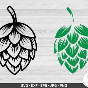 Hops Beer SVG • Clip Art Cut File Silhouette dxf eps png jpg • Instant Digital Download