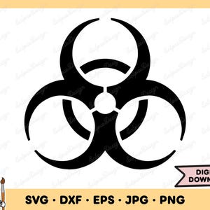 Radioactive Biohazard Warning SVG Clipart PNG (Instant Digital Download)