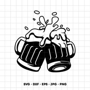 Beer Cheers SVG Clipart PNG Cricut Silhouette (Instant Digital Download)