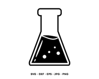 Kemi Kolv Bägare SVG Clipart PNG (Digital Nedladdning Direkt)