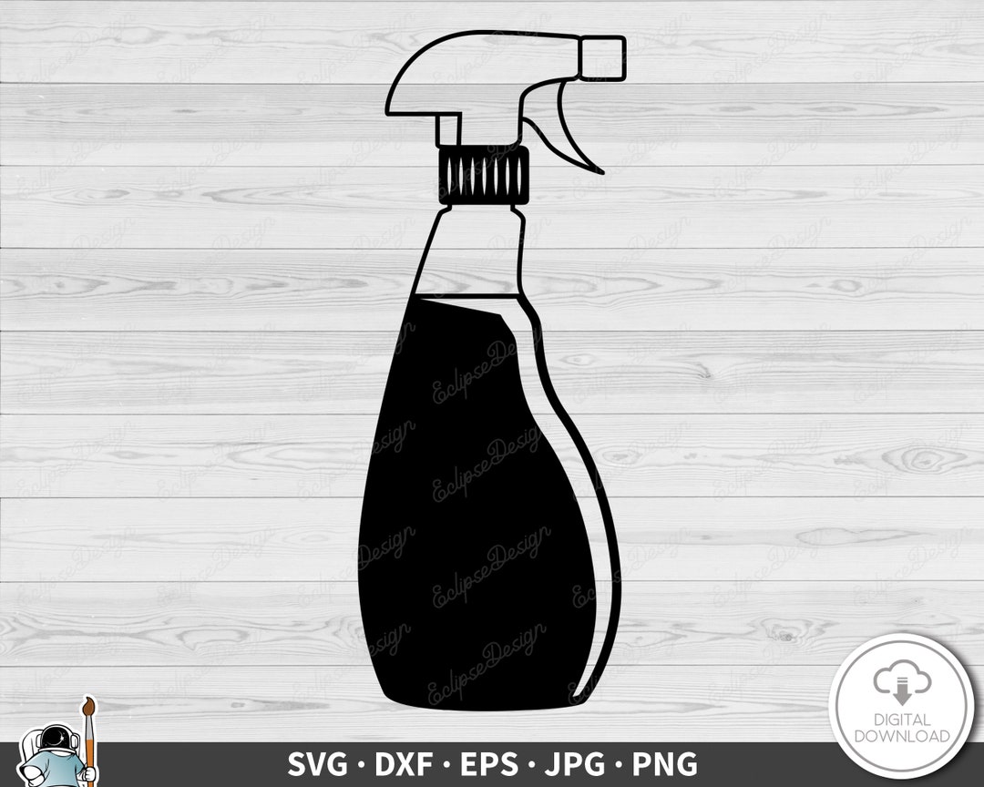 Spray Bottle SVG Clip Art Cut File Silhouette Dxf Eps Png Jpg Instant