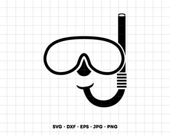 Snorkel Ocean Diving SVG Clipart PNG Cricut Silhouette (Instant Digital Download)