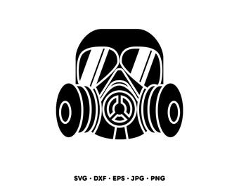 Gasmask SVG Clipart PNG (Digital nedladdning direkt)