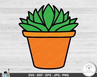 Succulent Cactus SVG • Clip Art Cut File Silhouette dxf eps png jpg • Instant Digital Download