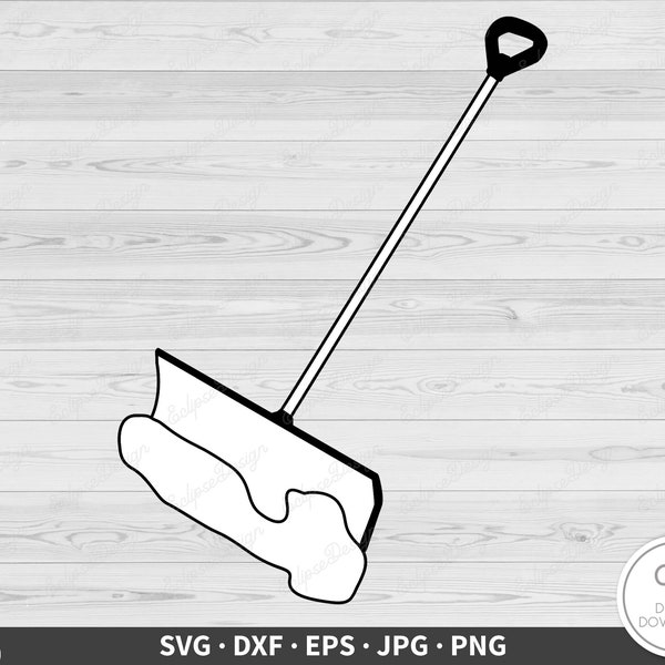 Snow Shovel SVG • Winter Storm Clip Art Cut File Silhouette dxf eps png jpg • Instant Digital Download