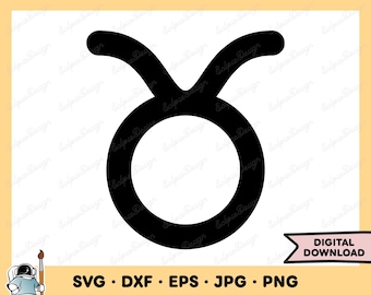Taurus Zodiac Sign SVG Clipart PNG (Instant Digital Download)