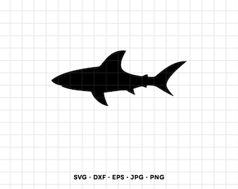 Shark Icon SVG Clipart PNG Cricut Silhouette (Instant Digital Download)