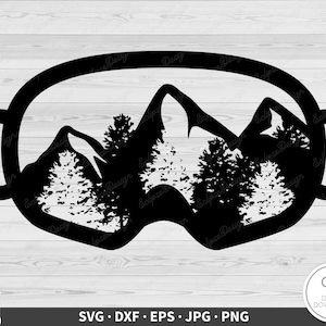 Ski oder Snowboard Brille SVG Ski fahren Clip Art Cut Datei Silhouette Sofort digitaler Download dxf eps png jpg